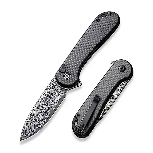 CIVIVI Elementum II Pocket Folding Knife, 2.96" Damascus Blade