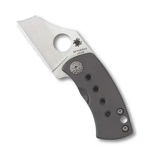 Spyderco McBee Specialty Folding Utility Pocket Knife with 1.52 CTS XHP Stainless Steel Blade and Premium Titanium Handle PlainEdge C236TIP