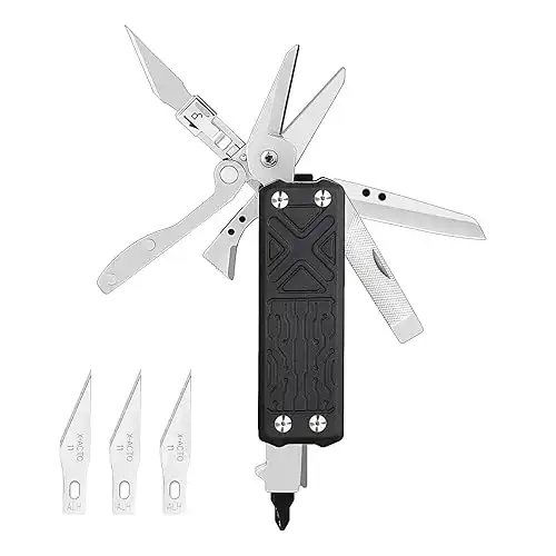 NexTool Pocket Tool E1, Pocket Knife Multi-Tool with Replaceable Folding Utility Knife, Dual Head Screwdriver and Scissors