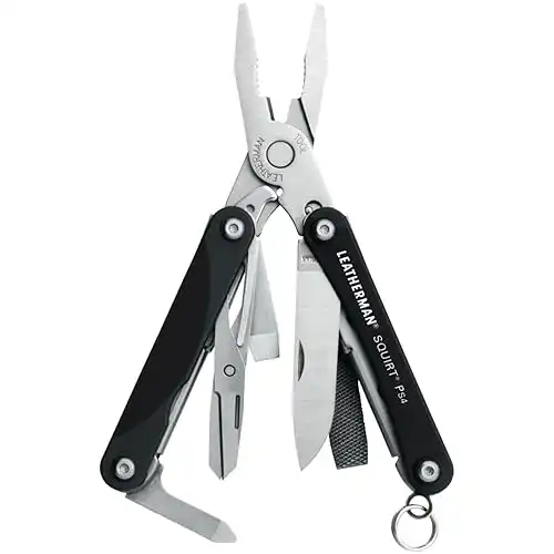 Leatherman 831194 Squirt PS4 Keychain Multi-Tool, Black