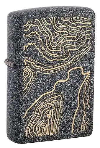 Zippo Topo Map Design Iron Stone Pocket Lighter