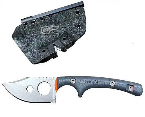 Contour Feather Adventure Survival Knife Fixed Blade, Hunting, Camping Knife with Fire Starter, Sharpener, Whistle, Hex Driver, Sheath Full Tang, VG10 Steel, Belt Clip