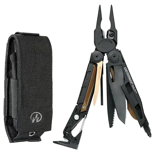 LEATHERMAN, MUT Multitool with Premium Replaceable Wire Cutters and Firearm Tools, Black with MOLLE Black Sheath