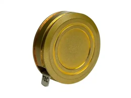 TEC Accessories Ti-Tape Retractable Mini Tape Measure (Brass Vintage Edition, Matte Finish) - Imperial and Metric, 3 Foot User-Replaceable Small Measuring Tape - EDC, Pocket Size Keychain Clip