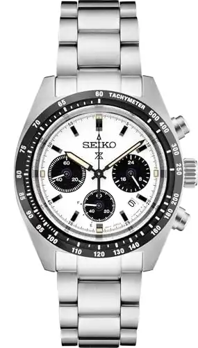 SEIKO SSC813 Solar Watch for Men Prospex Speedtimer Collection Stainless Steel, Lumibrite Display, Water-Resistant 100M